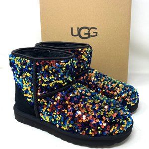 UGG  Classic Mini Stellar Sequin Black Women's